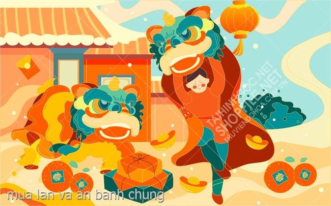 mua lan va an banh chung
